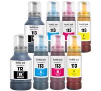 SHUOLEI 113 Ink Compatible with epson 113 Ink Cartridges Bottle Multipack for ET-16680 ET-5800 ET-5170 ET-5850 ET-16150 ET-5150 ET-16600 ET-16650 ET-15000 ET-5100 ET-5160 ET-5880 (8 Pack 2BK/2C/2M/2Y)
