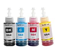 SHUOLEI 664 T664 Ink Compatible with Epson T664 Refill Ink Bottles Work with EcoTank ET-2650 ET-2500 ET-2550 ET-2600 ET-4500 ET-14000 L100 L110 L120 L200 L210 L300 L350 L355 L550 L555 Printer(4-Pack)