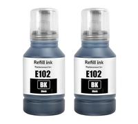 SHUOLEI E102 ink ET-2850 ET-3850 ET-2856 ET-4856 ink bottle Compatible with E102 Ink cartridges Multipack for ET-4850 ET-2756 ET-4750 ET-2851 ET-15000 (2 Pack - Black × 2)