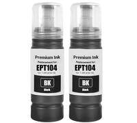 SHUOLEI E104 Ink Compatible with EPT104 Ink Bottle Multipack for ET-1810 ET-2726 ET-2810 ET-2811 ET-2812 ET-2814 ET-2815 ET-2820 ET-2821 ET-2825 ET-2826 ET-4800 (2-Pack - 2 Black)