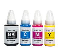 SHUOLEI GI-590 GI-490 Ink Compatible with Canon GI590 inkida compound Multipack for Pixma G1400 G2410 G3400 G4411 G1500 G2500 G3500 G3510 G1501 (4-Pack)