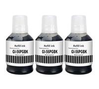 SHUOLEI GI56 GI-56 pigment Ink Compatible with Canon GI56 GI-56 Ink Bottle Multipack for MAXIFY GX7050 GX6050 GX5050 GX4050 GX3050 (3-Pack, 3 Black)