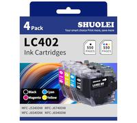 SHUOLEI LC402 Ink Cartridge Compatible for Brother LC402 LC402XL Standard Yield Works with MFC-J5340DW MFC-J6740DW MFC-J6540DW MFC-J6940DW (4 Pack，1 Black, 1 Cyan, 1 Magenta, 1 Yellow)