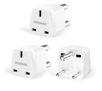 SHUOMAO 3-Pack UK to India Plug Adapter, UK Travel Power Adapter Converter Plug, for India, Pakistan, Sri Lanka, Burma, Maldives and More (Type D)