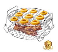 SHUOMAO Air Fryer Rack for Tower T17021,304 Stainless Steel Double Layer Dehydrator Grill Rack Air Fryer Accessories for Tower T17021,T17024,T17076 4.3L Air Fryer(Registered Patent)