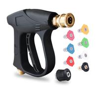SHUOMAO Pressure Washer Gun for Karcher K2-K7 Hose,4350 PSI High Pressure Washer Gun with 7 Nozzles Tips,Jet Wash Gun Car Washing Kit with M22-14MM Hose Interface,1/4 inch Quick Connector Adapter