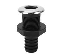 Shuoshenm 25mm Thru Hull Fitting, Nylon Marine Thru Hull Connector, Leakproof Impact Resistant Skin Fitting with Twist Lock Design for Boats Yachts Kayaks and Campers (Straight Pipe)