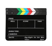 Shuoshenm 30x25cm Acrylic Director Clapperboard, Professional Film Clapboard for Video Scene Marking, Magnetic Snap with Chalk - Writable Surface, for Movie Production and
