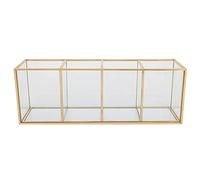 Shuoshenm 4 - Grid Cosmetic Brush Storage Box, Transparent Makeup Tool Organizer Stand, Nail Art Display Holder with Open Compartment Design for Desktop Use