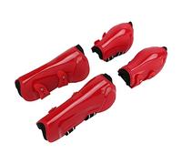 Shuoshenm 4Pcs Horse Tendon Boots Set, Soft Breathable PU Shell Tendon Guard Boots with Anti Slip Adjustable Straps for Front and Hind Legs, Horse Leg Protection in All Weather (1 Set Red L)