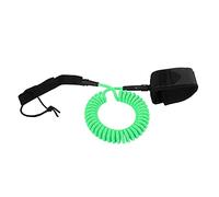 Shuoshenm Bodyboard TPU Surfboard Coiled Wrist Leash, 7mm x 10ft Surfing Leash with Padded Adjustable Strap for Bodyboard and Water Sports (Green)