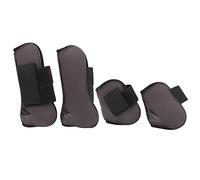 Shuoshenm Horse Tendon Boots, PU Elastic Thickened Horse Leg Protector with Nylon Hook and Loop Fastener, Adjustable Front and Rear Legguards for Jumping and Training (A set of four XL sizes)