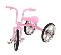 Shuoshenm Pink Toy Tricycle Model, Alloy Tricycle Ornament, Mini Simulated Design Wear Resistant Decorative Tricycle for Home Office Desk Car Decoration and Gift Collection
