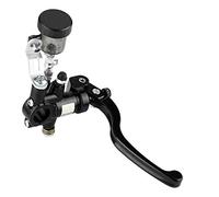 Shuoshenm Right Motorcycle Hydraulic Clutch Lever, CNC Aluminum Alloy Brake Pump with Visible Oil Pot Tube, Straight Push Master Cylinder for 22mm Handlebar Scooters and Electric (Black)