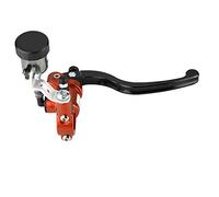Shuoshenm Right Motorcycle Hydraulic Clutch Lever, CNC Aluminum Alloy Brake Pump with Visible Oil Pot Tube, Straight Push Master Cylinder for 22mm Handlebar Scooters and Electric (Orange)
