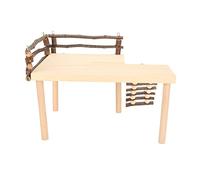 Shuoshenm Wooden Hamster Climbing Toys, Natural Log Climb Platform with Adjustable Ladder for Eating Playing Resting, Small Pet Activity Playground for Hamsters and Tiny Animals