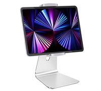 SHUOSUO Tablet Stand Adjustable, Heavy Aluminium Tablet Holder for Desk, Compatible with iPad Pro/Air/Mini, Samsung Tab, Surface Pro, Kindle Fire (7-13") (Silver)