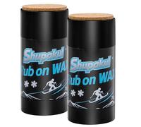 Shupakul 2 Pcs 70g Rub on Snowboard Wax, Portable Quick Ski Wax with Cork Applicator, Universal Ski Snowboard Waxing Accessories for Outdoor Snowboard Base Protection