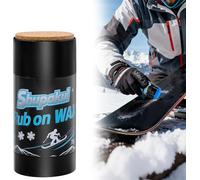 Shupakul 70g Rub on Snowboard Wax, Portable Quick Ski Wax with Cork Applicator, Universal Ski Snowboard Waxing Accessories for Outdoor Snowboard Base Protection