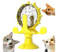 Shupiquant Lallypet Food Spinning Windmill, 2025 New 360° Rotating Windmill Treat Dispenser, Interactive Cat Dog Toy with Suction Cup (yellow)