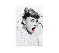 SHUPSY Audrey Hepburn Black & White Classics Fan Art Poster Decorative Painting Canvas Wall Posters And Art Picture Print Modern Family Bedroom Decor Posters 12x18inch(30x45cm)