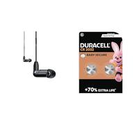 Shure AONIC 3 Wired Sound Isolating Earbuds, Clear Sound, Single Driver with BassPort & Duracell CR2032 Lithium Coin Batteries 3V (2 Pack) - Up to 70% Extra Life*