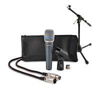 Shure Beta 57A Dynamic Instrument Mic with Low Mic Stand and 6m Cable