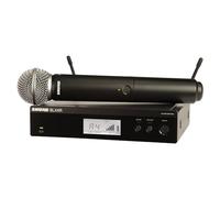 Shure BLX24R/SM58 Rack-Mount Wireless Audio System H10 Band (542-572 MHz) - BLX4R Receiver, BLX2 Transmitter with SM58 Dynamic Mic, Up to 14 Hr Battery, 300 ft Range