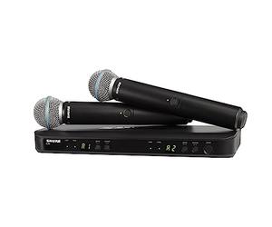 Shure BLX288/B58 UHF Wireless Microphone System - Perfect for Church, Karaoke, Vocals - 14-Hour Battery Life, 100m Range | Includes (2) BETA 58A Handheld Vocal Mics, Dual Channel Receiver | K3E Band