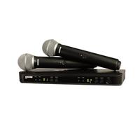 Shure BLX288/PG58 UHF Wireless Microphone System - Perfect for Church, Karaoke, Vocals - 14-Hour Battery Life, 300 ft Range | Includes (2) PG58 Handheld Vocal Mics, Dual Channel Receiver | H11 Band