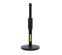 Shure by Gator Desktop Round Base Desktop Mic Stand with Standard Height-Adjustable Twist Clutch and 6″ Base, black (SH-DESKTOP1)