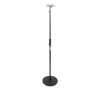 Shure by Gator Round Base Microphone Stand with 10" Base, height adjustable, fits Both US and Euro Mic Clips, black (SH-RBMICSTAND10)