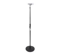 Shure by Gator Round Base Microphone Stand with 12" Base, height adjustable, fits Both US and Euro Mic Clips, black (SH-RBMICSTAND12)