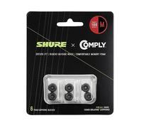 Shure Comply Foam Sleeves 100 Series - Replacement Memory Foam Tips for Shure Sound Isolating Earphones - 6 Pack (3 Pairs), Medium (EACYF1-6M)
