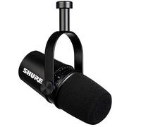 Shure MV7 USB Microphone for Podcasting, Recording, Live Streaming & Gaming, Built-in Headphone Output, All Metal USB/XLR Dynamic Mic, Voice-Isolating Technology, TeamSpeak & Zoom Certified - Black