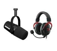 Shure MV7X XLR Podcast Microphone - Pro Quality Dynamic Mic & HyperX Cloud II - Gaming Headset PC/PS4/PS5, Red