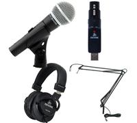 Shure SM58 SE + USB Converter, Headphones and Broadcast Arm