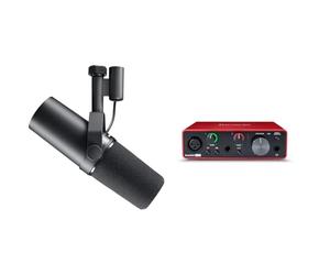Shure SM7B Vocal Dynamic Microphone for Broadcast, Podcast & Recording, XLR Studio Mic - Black & Focusrite Scarlett Solo 3rd Gen USB Audio Interface, for the Guitarist, Vocalist