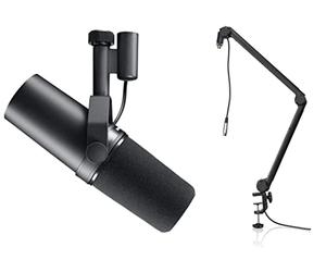 Shure SM7B Vocal Dynamic Microphone + Gator 3000 Boom Stand for Broadcast, Podcast & Recording, XLR Studio Mic for Music & Speech, Wide-Range Frequency, Warm & Smooth Sound, Detachable Windscreen