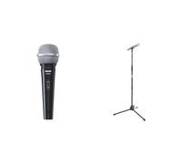 Shure SV100 Microphone, Dynamic & Tiger MCA21-BK Straight Microphone Stand with Tripod Base - Adjustable Mic Stand - Black