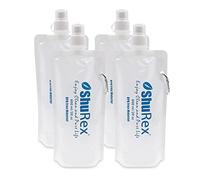 ShuRex 20oz/ 600ml Collapsible Water Bags for Filter Straw, Compatible with LifeStraw and other Brands Straw Water Filtration System for Hiking, Camping, Reuseable, BPA-Free (4)