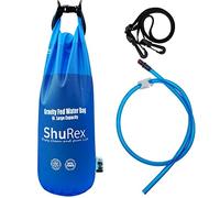 Shurex Gravity-Fed Water Bag for Sawyer Survival Water Filter Straw, 1.5 Gal Large Gravity Water Bladder Compatible with LifeStraw and Other Water Filter Straw, Foldable, BPA-Free (6L)