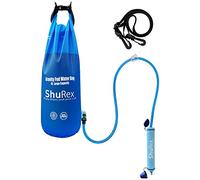 ShuRex Gravity Fed Water Filtration System with Adjustable Tree Strap, 6L Large Gravity Bag with Filter Straw, Water Purifier Survival for Travel, Backpacking, and Emergency Preparedness (6L)