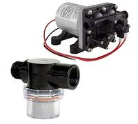 Shurflo 12 Volt Rv Water Pump 3.0 Gpm - 4008-101-A65 / E65 & 1/2 | Rv Plumbing & Camper Water Pump | Twist-On Optional Pipe Strainer Bundle | Each Has A Unique Design - (Receive 1 Pump With Strainer)