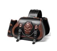 Shurhome 1 Pair Leather Side Bag Waterproof Travel Luggage Storage Bag Motorcycle Over Saddles Bags Punk Styles Saddlebag Adjustable Strap Motorcycle Bags