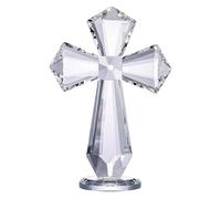 Shurhome 1Pack Catholic Crucifix Desktop Standing Crosses Small Crystal Crosses For Decorations