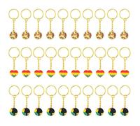 Shurhome 30pcs Black History Month Keychains Zincs Alloy African Americans Heritages Event Hanging Party Decorations