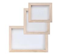 Shurhome 3Pcs Wooden Papermaking Craft Tool Set 3 Sizes Wooden Frames for Paper Crafting Bookbinding Project Traditional Paper Supplies