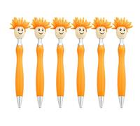 Shurhome 6pcs Mop Head Ballpoint Pen 1.0mm Pressing Black Inks Stationery Signing Smooth Writing for Student