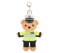 Shurhome Adorable Policeman Bear Key Rings Versatile Polices Bear Key Chain Accessory Trendy Bear Pendant Keyrings Ornament Polices Bear Keychain
